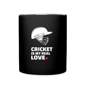 Ich Liebe Cricket Für Alle Cricketspieler - Tasse einfarbig - Schwarz - Vorne