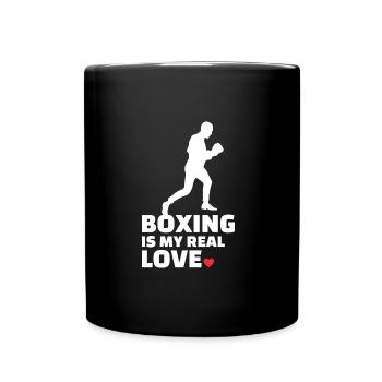 Ich Liebe Boxen Für Alle Boxer Und Boxliebhaber. - Tasse einfarbig - Schwarz - Vorne