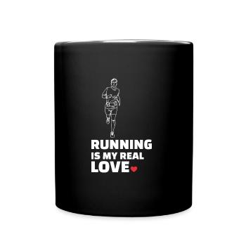 Ich Liebe Rennen - Tasse einfarbig - Schwarz - Vorne