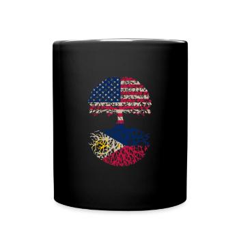 Made in America with Filipino roots - - Full Colour Mug - black - Front