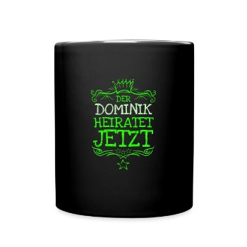 Bachelor Dominik - Tasse einfarbig - Schwarz - Vorne
