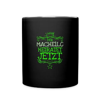 Machello als Bachelor - Tasse einfarbig - Schwarz - Vorne