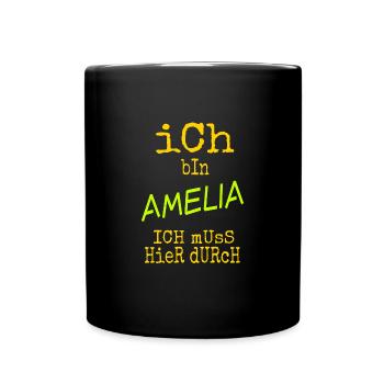 Amelia als Amelia - Tasse einfarbig - Schwarz - Vorne
