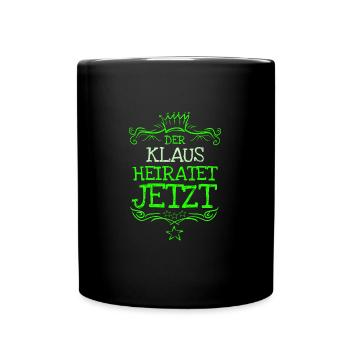 Geschenk für Klaus - Tasse einfarbig - Schwarz - Vorne