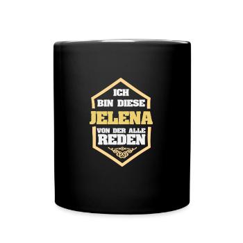 Jelena als Rufname - Tasse einfarbig - Schwarz - Vorne