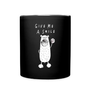 Give me A Smile - Eisbär - Eisbären - Bär - Bären - Tasse einfarbig - Schwarz - Vorne