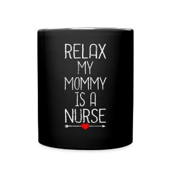 Krankenschwester - Tasse einfarbig - Schwarz - Vorne