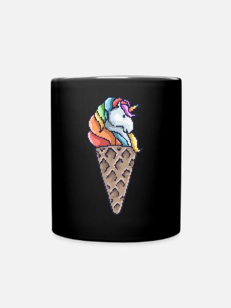 Cône licorne - Mug uni - noir