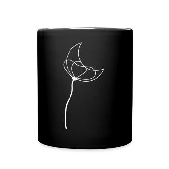 Moon Poppy Flower - Full Colour Mug - black - Front