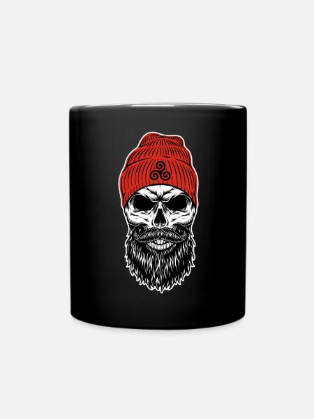 Bonnet Rouge Tête de mort avec Triskell - Mug uni - noir