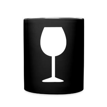 Weinglas, Wein - Tasse einfarbig - Schwarz - Vorne