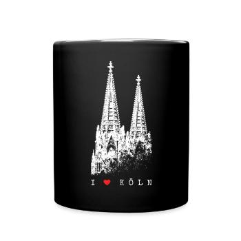 I Love Cologne Cologne Skyline Cologne Cathedral Silhouette - Full Colour Mug - black - Front