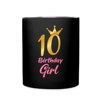 10ème anniversaire Fille Krone - Mug uni - noir - Devant