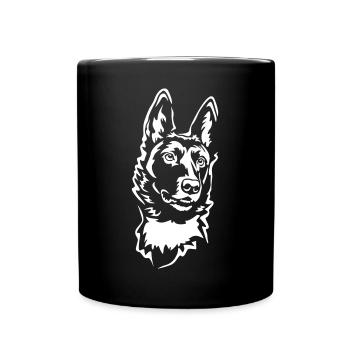 La tête de Malinoi « Black Edition » - Mug uni - noir - Devant