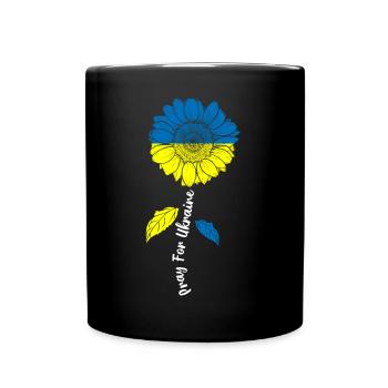 Pray For Ukraine Sunflower Peace - Tasse einfarbig - Schwarz - Vorne