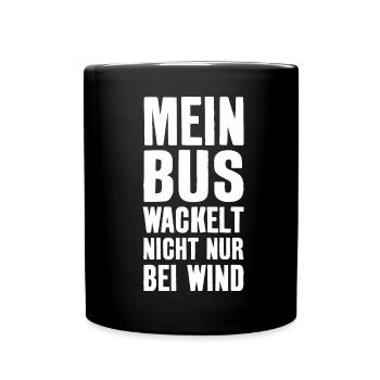 LUSTIG BUS CAMPER CAMPING - Tasse einfarbig - Schwarz - Vorne