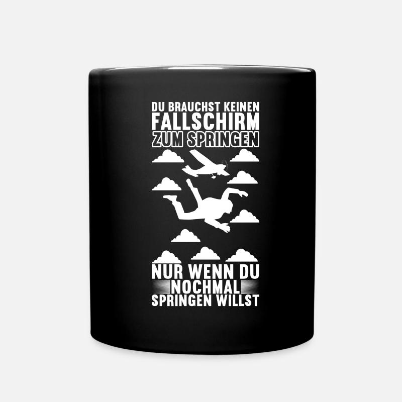 Fallschirm Fallschirmspringer Skydiving - Tasse einfarbig - Schwarz