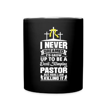 Pastor Appreciation Clergy Preacher Christian - Full Colour Mug - black - Front
