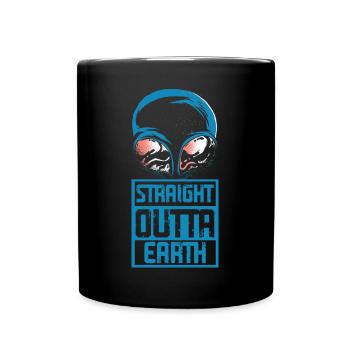 Straight from the fun extraterrestrial life for - Full Colour Mug - black - Front
