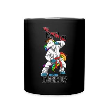 Taekwon-do Einhorn - TKD Kampfsport Einhorn - Tasse einfarbig - Schwarz - Vorne