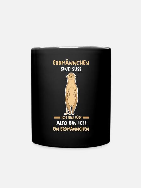 Erdmännchen - Tasse einfarbig - Schwarz