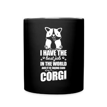 I of my corgi - Full Colour Mug - black - Front