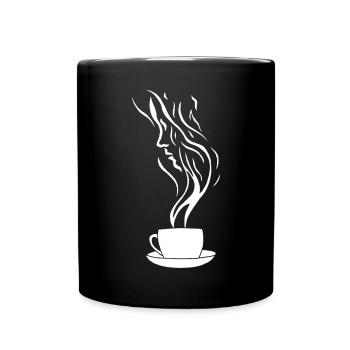 Kaffee und das menschliche Gesicht - Tasse einfarbig - Schwarz - Vorne