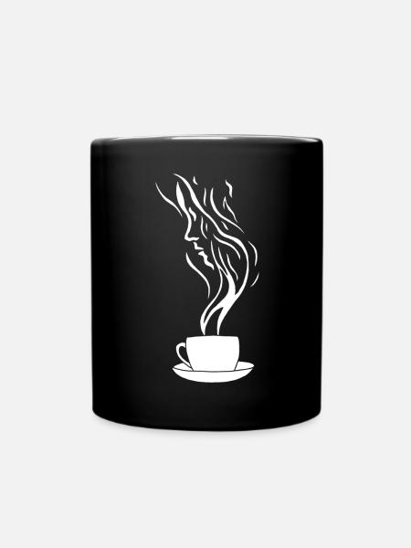 Café et visage humain - Mug uni - noir
