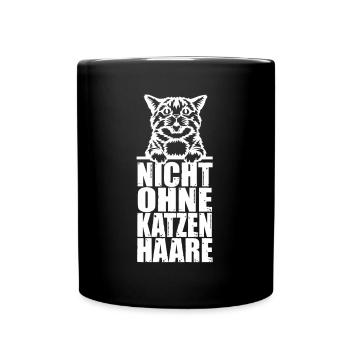 Nicht ohne Katzenhaare Kätzchen Katzen - Tasse einfarbig - Schwarz - Vorne