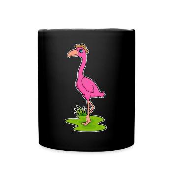 Chapeau de flamant rose - Mug uni - noir - Devant