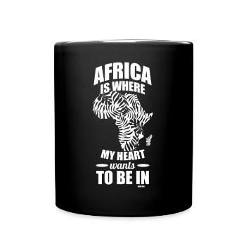 Afrika Urlaub Heimweh Reise Spruch - Tasse einfarbig - Schwarz - Vorne