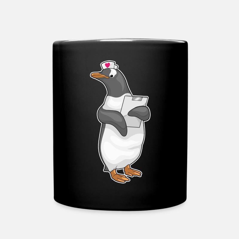 Pinguin Krankenschwester Stethoskope - Tasse einfarbig - Schwarz