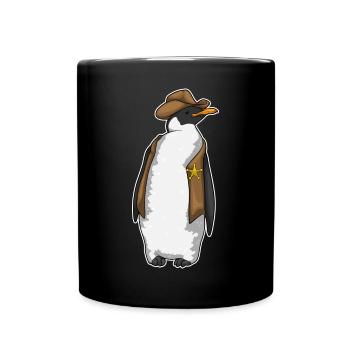 Chapeau du shérif du shérif Pingouin - Mug uni - noir - Devant