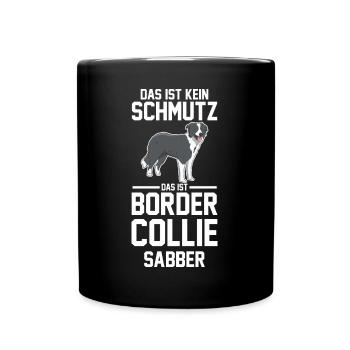 Hund Border Collie - Tasse einfarbig - Schwarz - Vorne