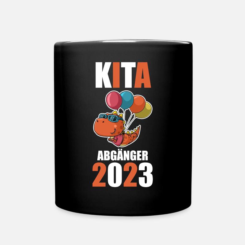 Schulkind 2023 Schulbeginn Dinosaurier Einschulung - Tasse einfarbig - Schwarz