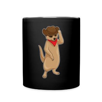 Suricate Cowboy Chapeau de cowboy - Mug uni - noir - Devant