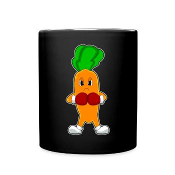 Karotte Boxer Boxhandschuhe Boxen - Tasse einfarbig - Schwarz - Vorne