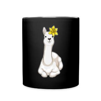 Lama Narzisse  - Tasse einfarbig - Schwarz - Vorne