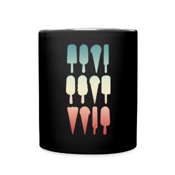 Cornet de crème glacée et crème glacée à l’eau - Mug uni - noir - Devant