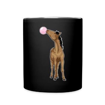 Pferd Kaugummi - Tasse einfarbig - Schwarz - Vorne