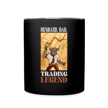 Husband Dad Trading Legend - Full Colour Mug - black - Front