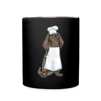 Otter Chef Chef Hat Cooking - Full Colour Mug - black - Front