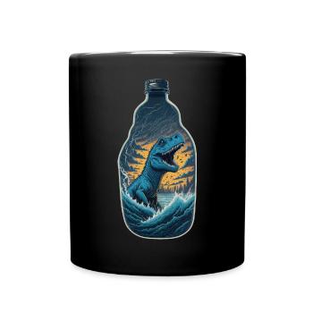 Bouteille de dinosaure T Rex - Mug uni - noir - Devant