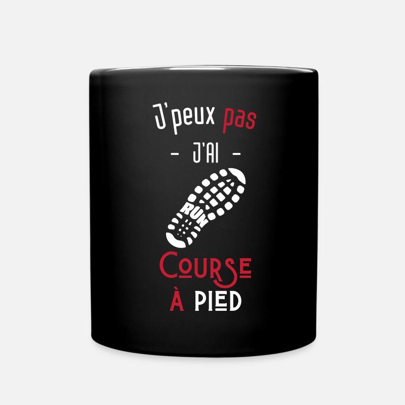j'peux pas j'ai cours à pied - Mug uni - noir