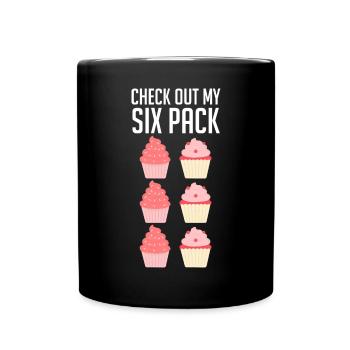 Cupcake Chef Baker Baking Funny Check Out My Six P - Full Colour Mug - black - Front
