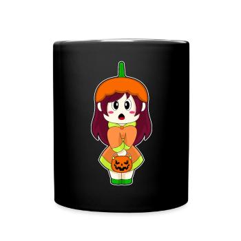 Girl Halloween Pumpkin - Full Colour Mug - black - Front