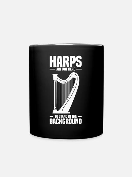 Harfe Instrument - Tasse einfarbig - Schwarz
