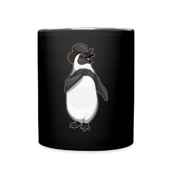 Pinguin Bräutigam Ehering Hochzeit - Tasse einfarbig - Schwarz - Vorne