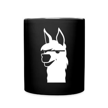 Lama Drôle Silhouette Effronté Amusant Lamas - Mug uni - noir - Devant