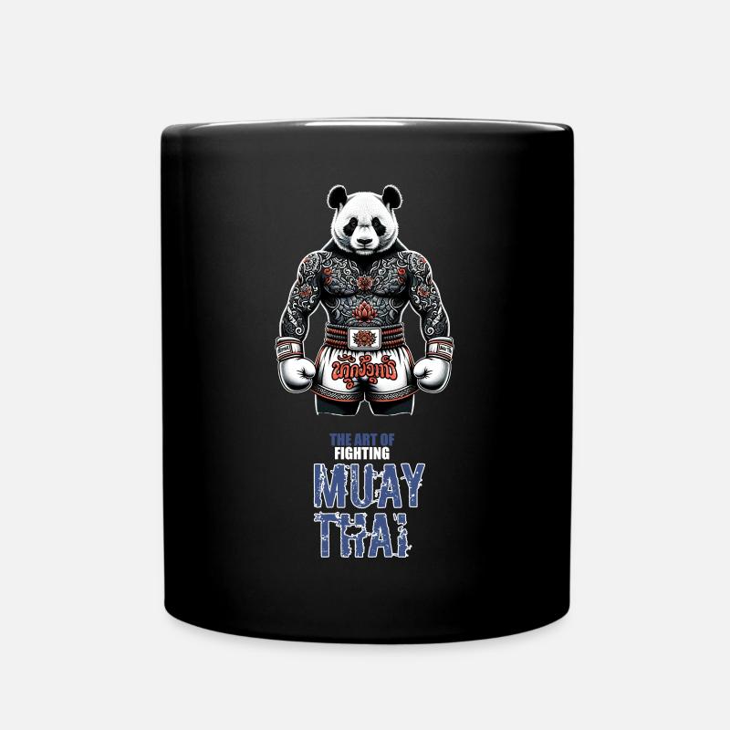 Muay Thai Kickboxen und Thaiboxen panda - Tasse einfarbig - Schwarz